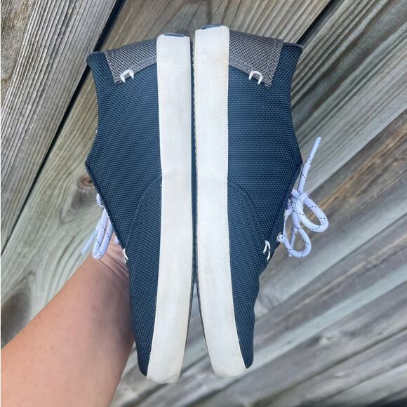 Sperry Kids Shoes Navy Canvas Lace Up Memory Foam Top Sider Washable Size 3M - Picture 7 of 8